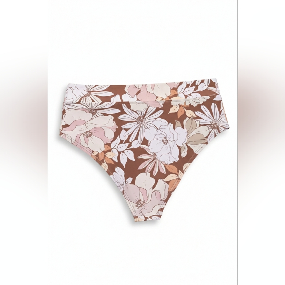 Cupshe Kari Floral High-Waisted Bikini Bottoms - Picture 2 of 2